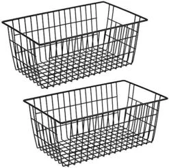 Farmhouse Metal Wire Basket, Fridge Freezer Storage Organizer Bins With Handles For Kitchen Cabinets, Pantry, Closets, Bedrooms, Bathrooms, White 3 Pack -Brabantia Shop 51EQHa11fdL. AC