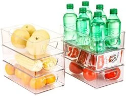 Cq Acrylic Set Of 4 Refrigerator Organizer Bins Stackable Plastic Clear Food Storage Bin With Handles For Pantry, Freezer, Fridge, Cabinet, Kitchen Countertops BPA Free -Brabantia Shop 51EcyPqMzmL. AC
