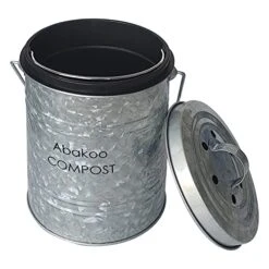 Abakoo Stainless Steel Compost Bin - Premium Grade 304 Stainless Steel Kitchen Composter - Includes 4 Charcoal Filter, Indoor Countertop Kitchen Recycling Bin Pail (1.0 Gallon (Galvanized)) -Brabantia Shop 51ErWkqwZjL