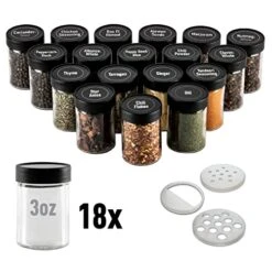 3” Glass Spice Jars 3 Fluid Ounces- 18 Pack -Brabantia Shop 51FhT7gxRdL