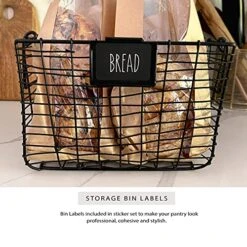 UART + PINT 134 Kitchen Pantry Labels For Containers. Preprinted Retro Handwritten Style. Black Matte Sticker White Text. Waterproof Stickers. Organization Labels For Jars Canisters & Storage Bins. -Brabantia Shop 51Frubx9IqS