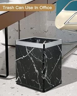 Huaqinglian Small Office Trash Can Bedroom Wastebasket,Rectangle Slim Bathroom Kitchen Garbage Can 2.6Gallon(Black Marble) 17 Huaqinglian Small Office Trash Can Bedroom Wastebasket,Rectangle Slim Bathroom Kitchen Garbage Can 2.6Gallon(Black Marble) -Brabantia Shop 51HCAQkI4PL