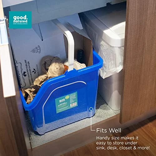 Good Natured Stackable Recycle Bin With Handle, 6 Gallon / 25 Liter - Ideal For Kitchen, Home & Indoor Use - Compact & Small Recycling Bin - Perfect For Recycling Cans, Blue Recycle Bin For Easy Trash Sorting 3 Good Natured Stackable Recycle Bin With Handle, 6 Gallon / 25 Liter - Ideal For Kitchen, Home & Indoor Use - Compact & Small Recycling Bin - Perfect For Recycling Cans, Blue Recycle Bin For Easy Trash Sorting - Image 3