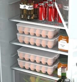 Clear Covered Egg Holder 3-Pack, Plastic Egg Storage For Refrigerator, Egg Tray Container With Lid, Fits 18 Eggs -Brabantia Shop 51JbUWDPyiL