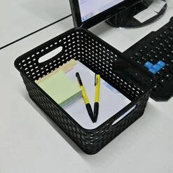 Black Plastic Storage Basket Bins Organizer, 4-Pack -Brabantia Shop 51JgH7KKatL