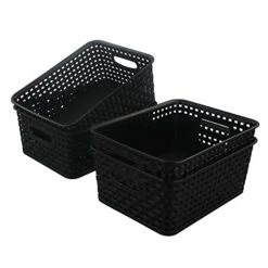Black Plastic Storage Basket Bins Organizer, 4-Pack -Brabantia Shop 51LFKqeWPnL