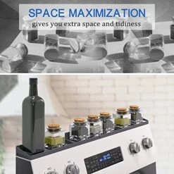 Discalange Kitchen Magnetic Stove Top Shelf, 30 Inch Silicone Spice Rack Easy Installation, Over The Stove Top Shelf Organization Stove Rack, Spice Storage Shelf For Stove, Oven Shelf Organizer (Gray) 8 Discalange Kitchen Magnetic Stove Top Shelf, 30 Inch Silicone Spice Rack Easy Installation, Over The Stove Top Shelf Organization Stove Rack, Spice Storage Shelf For Stove, Oven Shelf Organizer (Gray) -Brabantia Shop 51LdEIzoEzL