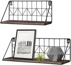 Mkono Wall Floating Shelves Set Of 2 Rustic Wood Bathroom Shelf (11.5" + 17.7"), Black Metal Wire Storage Display Shelving Room Recor For Bedroom Living Room Kitchen Office,Brown 11 Mkono Wall Floating Shelves Set Of 2 Rustic Wood Bathroom Shelf (11.5" + 17.7"), Black Metal Wire Storage Display Shelving Room Recor For Bedroom Living Room Kitchen Office,Brown -Brabantia Shop 51LlJBRcz L. AC