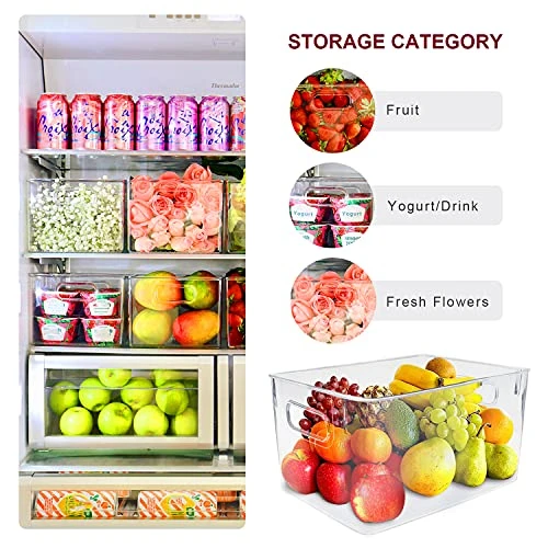 Vaisoz 2PCS Storage Organizer Bins, Pantry Organization And Storage, Refrigerator Fridge Organizer Bins With Built-In Handles For Freezer, Kitchen, Pantry, Cabinet (10.4 X 6.7 X 6 In) 4 Vaisoz 2PCS Storage Organizer Bins, Pantry Organization And Storage, Refrigerator Fridge Organizer Bins With Built-In Handles For Freezer, Kitchen, Pantry, Cabinet (10.4 X 6.7 X 6 In) - Image 4