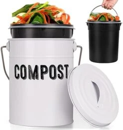 Durmmur Compost Bin Kitchen Counter, Indoor Compost Bin, Includes Inner Bucket With Sealed Ring Compost Pail, Countertop Compost Bin With Lid, Compost Bucket Compost Container, 1.0 Gallon -Brabantia Shop 51Lw5xJvU5L. AC