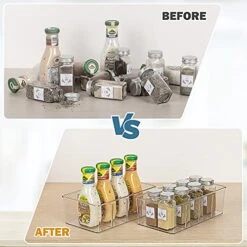 4 Pack Food Storage Organizer Bins, Clear Plastic Storage Bins For Pantry, Kitchen, Fridge, Cabinet Organization And Storage, 4 Compartment Holder For Packets, Snacks, Pouches, Spice Packets -Brabantia Shop 51M8eUjbcfL