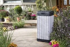 Keter Rockford Resin 38 Gallon Trash Can With Lid And Drip Tray For Easy Cleaning - Perfect For Patios, Kitchens, And Outdoor Entertaining -Brabantia Shop 51MD1B9EFUL