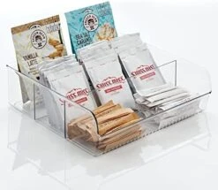 MDesign Plastic Food Storage Bin Organizer With 3 Compartments For Kitchen Cabinet, Pantry, Shelf, Drawer, Fridge, Freezer Organization - Holds Snack Bars - Ligne Collection - Clear -Brabantia Shop 51MIyFAqGhL. AC