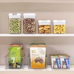 4 Pack Food Storage Organizer Bins, Clear Plastic Storage Bins For Pantry, Kitchen, Fridge, Cabinet Organization And Storage, 4 Compartment Holder For Packets, Snacks, Pouches, Spice Packets -Brabantia Shop 51MTj2DfXCL