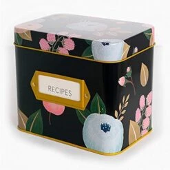 Polite Society White Floral Recipe Box | 24 Size 4x6 Recipe Cards & 12 Dividers | Vintage Style Recipe Tin -Brabantia Shop 51NBoJ9qkKL. AC