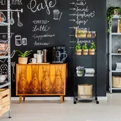 REGILLER 4-Tier Metal Wire Storage Shelving Rack With Baskets, Adjustable Corner Shelf Organizer For Laundry Bathroom Kitchen Pantry Closet Garage Tool Storage(Black)