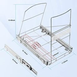 ThyLove Pull Out Trash Can Under Cabinet,Open The Cabinet Door And Pull Out The Trash Can Under The Cabinet,Undersink Organizers And Cupboard Organizers And Storage,Trash Can Not Included.