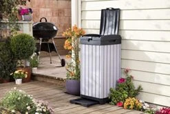 Keter Rockford Resin 38 Gallon Trash Can With Lid And Drip Tray For Easy Cleaning - Perfect For Patios, Kitchens, And Outdoor Entertaining -Brabantia Shop 51OKZ5pRLZL