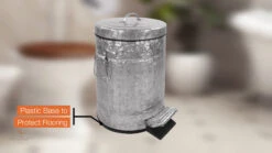 Autumn Alley Farmhouse Bathroom Trash Can - Galvanized Trash Can With Lid And Pedal For Rustic Bathroom, Farmhouse Kitchen Trash Can, Country Home Décor, 5L, 1.3 Gallon, Galvanized Grey -Brabantia Shop 51OOwhV6LmL