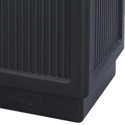 Safco Products Canmeleon Outdoor/Indoor Recessed Panel Trash/Garbage Can 9476BL; Black; Decorative Fluted Panels; 38-Gallon Capacity 3 Safco Products Canmeleon Outdoor/Indoor Recessed Panel Trash/Garbage Can 9476BL; Black; Decorative Fluted Panels; 38-Gallon Capacity - Image 3
