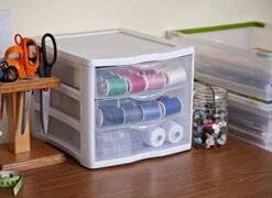 Sterilite 17918004 3 Drawer Unit, White Frame With Clear Drawers, Pack Of 4 -Brabantia Shop 51OeXIbn2zL