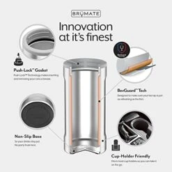 BrüMate Hopsulator Trio 3-in-1 Insulated Can Cooler For 12oz / 16oz Cans + 100% Leak Proof Tumbler With Lid | Can Coozie Insulated For Beer, Soda, And Energy Drinks (Matte Gray) -Brabantia Shop 51P8ceRi7JL