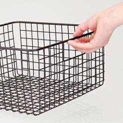 MDesign Farmhouse Decor Metal Wire Food Organizer Storage Bin Baskets With Handles For Kitchen Cabinets, Pantry, Bathroom, Laundry Room, Closets, Garage - 2 Pack - Bronze 17 MDesign Farmhouse Decor Metal Wire Food Organizer Storage Bin Baskets With Handles For Kitchen Cabinets, Pantry, Bathroom, Laundry Room, Closets, Garage - 2 Pack - Bronze -Brabantia Shop 51Q9jJ4mqIL