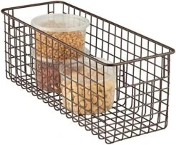 Slim Metal Wire Food Storage Organizer Basket With Handles For Organization In Kitchen Cabinets, Pantry Shelf, Bathroom, Laundry Room, Closets, Garage - Concerto Collection - Matte Black -Brabantia Shop 51QALlK7yL. AC