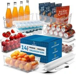 StorageBud Pantry Organization And Storage Bins - 14 Pieces Food Storage Containers - Clear Storage Bins For Fridge, Refrigerator & Kitchen Cabinet - BPA Free Freezer Organizer Bins -Brabantia Shop 51QE7jPsOGL. AC