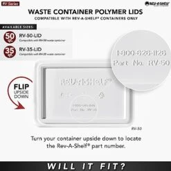 Rev-A-Shelf RV-35-LID-18-1 35 Quart Polymer Trash Waste Container Garbage Can Replacement Lid For Kitchen Sliding Cabinet Base, Black (Lid Only) -Brabantia Shop 51R1OT0dKqL