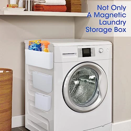 Picowe 3 PCS Magnetic Laundry Storage, 2023 Magnetic Storage Box For Laundry Room, Kitchen, Bathroom, Office, Space-Saving Trash Container Hanging On Dryer, Washer Or Wall Mount Trash Bin (White) 5 Picowe 3 PCS Magnetic Laundry Storage, 2023 Magnetic Storage Box For Laundry Room, Kitchen, Bathroom, Office, Space-Saving Trash Container Hanging On Dryer, Washer Or Wall Mount Trash Bin (White) - Image 5