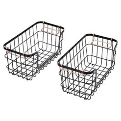 Amazon Basics Stackable Metal Wire Storage Basket Set For Kitchen Or Bathroom - Black/Rose Gold 7 Amazon Basics Stackable Metal Wire Storage Basket Set For Kitchen Or Bathroom - Black/Rose Gold -Brabantia Shop 51RP3YFkp4L