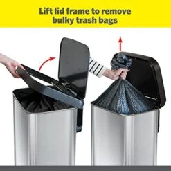 Glad Stainless Steel Step Trash Can With Clorox Odor Protection | Large Metal Kitchen Garbage Bin With Soft Close Lid, Foot Pedal And Waste Bag Roll Holder, 20 Gallon, Stainless -Brabantia Shop 51RyZMLFhdL