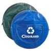 Coghlan's Pop-Up Campsite Trash And Recycling Bin, 2-Pack Combo, Tear-Resistant Polyethylene, 29.5 Gallon Volume (Black/Blue)