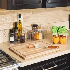 Square Refrigerator Organizer Bins - Clear Plastic Pantry, Cabinet & Fridge Organizer For Kitchen Organization And Storage - Versatile Lightweight Bath, Makeup, Food & Snack Organizer (4 Pack) -Brabantia Shop 51TG9KiHnGL