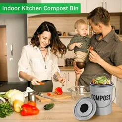 Durmmur Compost Bin Kitchen Counter, Indoor Compost Bin, Includes Inner Bucket With Sealed Ring Compost Pail, Countertop Compost Bin With Lid, Compost Bucket Compost Container, 1.0 Gallon -Brabantia Shop 51Tu9VniU9L