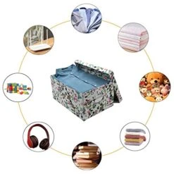 GUOZI Collapsible Storage Box, Decorative Memory Box With Lid & Metal Reinforced Corners, Cardboard File Box With Handles, Organizer Gift Box For Keepsake Toy Photos Office Nursery Wardrobe Bookshelf -Brabantia Shop 51UoO9fHwuL