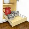 ® SELECT™ Pull Out Cabinet Organizer - Slide Out Drawers For Kitchen Cabinets - Sliding Pantry Shelves - Roll Out Shelf For Pots, Pans 14" X 21" Wood-Chrome, Lifetime Limited Warranty