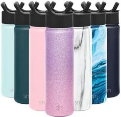 Simple Modern Water Bottle With Straw Lid Vacuum Insulated Stainless Steel Metal Thermos Bottles | Reusable Leak Proof BPA-Free Flask For Gym, Travel, Sports | Summit Collection | 22oz Deep Ocean Blue -Brabantia Shop 51VK4amyksL. AC
