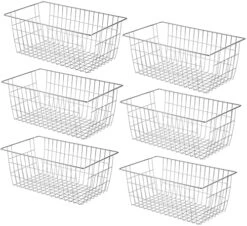 Farmhouse Metal Wire Basket, Fridge Freezer Storage Organizer Bins With Handles For Kitchen Cabinets, Pantry, Closets, Bedrooms, Bathrooms, White 3 Pack -Brabantia Shop 51VnvsHLcSL. AC