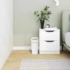 Vtopmart 4 Pack Plastic Small Trash Can, 1.5 Gallon/5.7 L Office White Bin With Built-in Handle, Slim Waste Basket For Bathroom, Bedroom, Home Office, Living Room, Kitchen -Brabantia Shop 51VxF852oPL