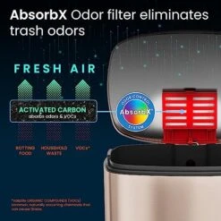 ITouchless SoftStep 13.2 Gallon Kitchen Step Trash Can With Odor Filter, 50 Liter Rose Gold Stainless Steel Pedal Garbage Bin For Home, Office, Business, Silent And Gentle Lid Open And Close, 13 Gal -Brabantia Shop 51WflWvN5TL