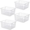Freezer Baskets Pantry Storage Baskets Bins Farmhouse Organizer Storage Bins Organizer Bins With Built-in Handles For Cabinets, Pantry, Closets, Bedrooms - Set Of 4