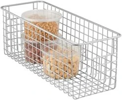Slim Metal Wire Food Storage Organizer Basket With Handles For Organization In Kitchen Cabinets, Pantry Shelf, Bathroom, Laundry Room, Closets, Garage - Concerto Collection - Matte Black -Brabantia Shop 51YZRUqeNZL. AC