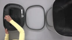 NINESTARS Automatic Touchless Infrared Motion Sensor Trash Can With Stainless Steel Base & Oval, Silver/Black Lid, 21 Gal -Brabantia Shop 51Yq4VdQXiL