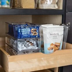 4 Plastic Storage Containers For Organizing - Pantry Organization And Storage Bins, Acrylic Clear Plastic Storage Bins - Cabinet Fridge Freezer Bathroom Organizer Bins- Kitchen Organization -Brabantia Shop 51Z0LxYckNL