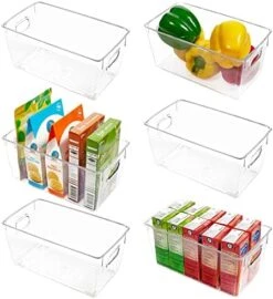Clear Plastic Pantry Organizer Bins, 6 PCS Food Storage Bins With Handle For Refrigerator, Fridge, Cabinet, Kitchen, Countertops, Cupboard, Freezer Organization And Storage, BPA Free, Medium -Brabantia Shop 51ZSZ3KWgDL. AC
