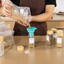 FavorFlavor 12 Pcs Spice Jars With Label, Thickened Glass Seasoning Jars With Bamboo Lids, Airtight Sealing Seasoning Bottles With Silicone Funnel For Easy Refilling, Spice Jars With Shaker Lids 7 FavorFlavor 12 Pcs Spice Jars With Label, Thickened Glass Seasoning Jars With Bamboo Lids, Airtight Sealing Seasoning Bottles With Silicone Funnel For Easy Refilling, Spice Jars With Shaker Lids -Brabantia Shop 51ZWb5LvZVL