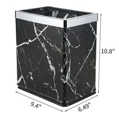 Huaqinglian Small Office Trash Can Bedroom Wastebasket,Rectangle Slim Bathroom Kitchen Garbage Can 2.6Gallon(Black Marble) 16 Huaqinglian Small Office Trash Can Bedroom Wastebasket,Rectangle Slim Bathroom Kitchen Garbage Can 2.6Gallon(Black Marble) -Brabantia Shop 51aV7FuzzQL