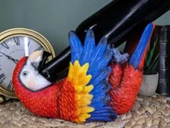 Ebros Gift Tropical Rio Rainforest Red Scarlet Macaw Parrot Wine Bottle Holder Caddy Figurine 10.25" Long Kitchen Dining Party Hosting Decor Statue Of South American Evergreen Forest Birds -Brabantia Shop 51bDTBDCFeL. AC